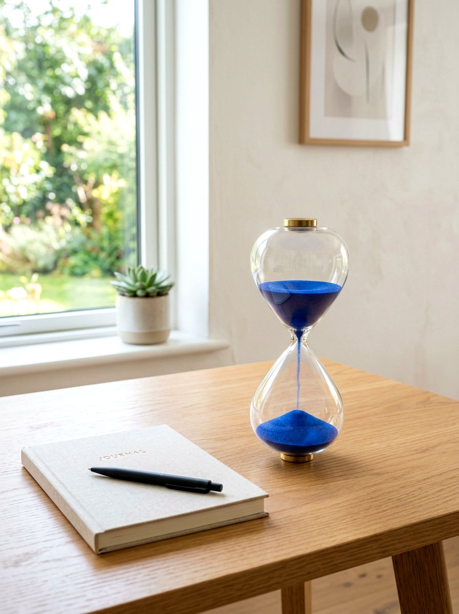 Glass Hourglass Timer - 30 friction maxxing office ideas
