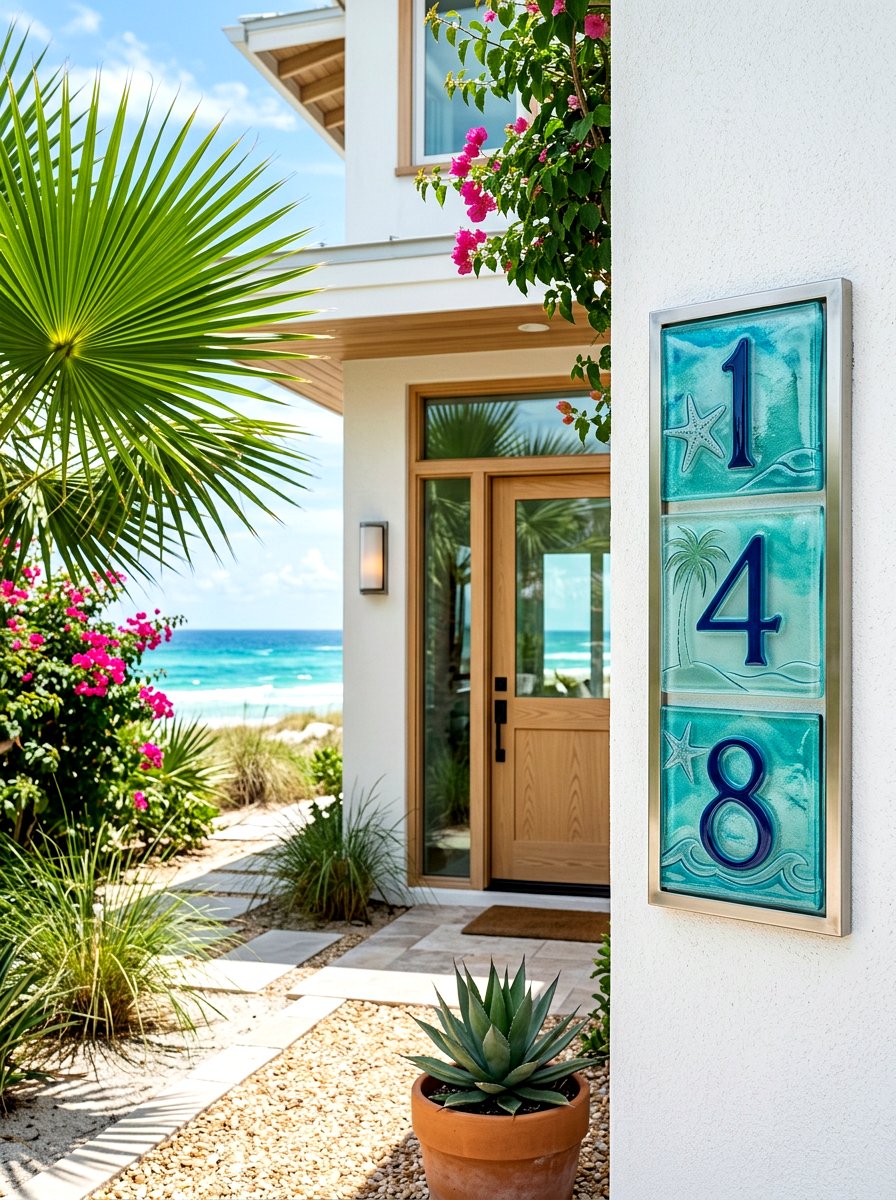 Glass House Number Tile - 30 house number sign ideas luxury
