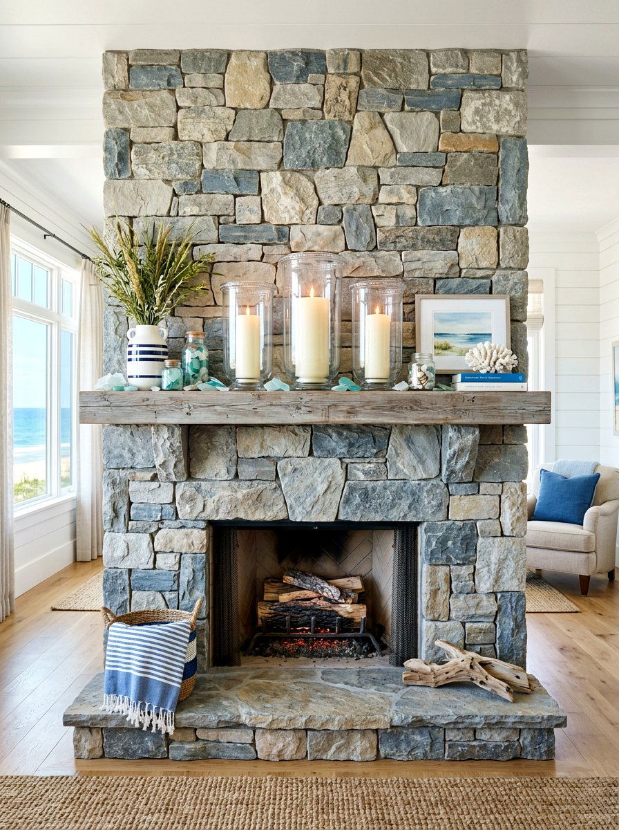 Glass Hurricane Pillar Candle - 30 mantel candle styling ideas