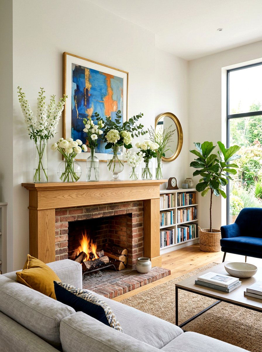 Glass Jar Display - 30 mantel shelf styling ideas