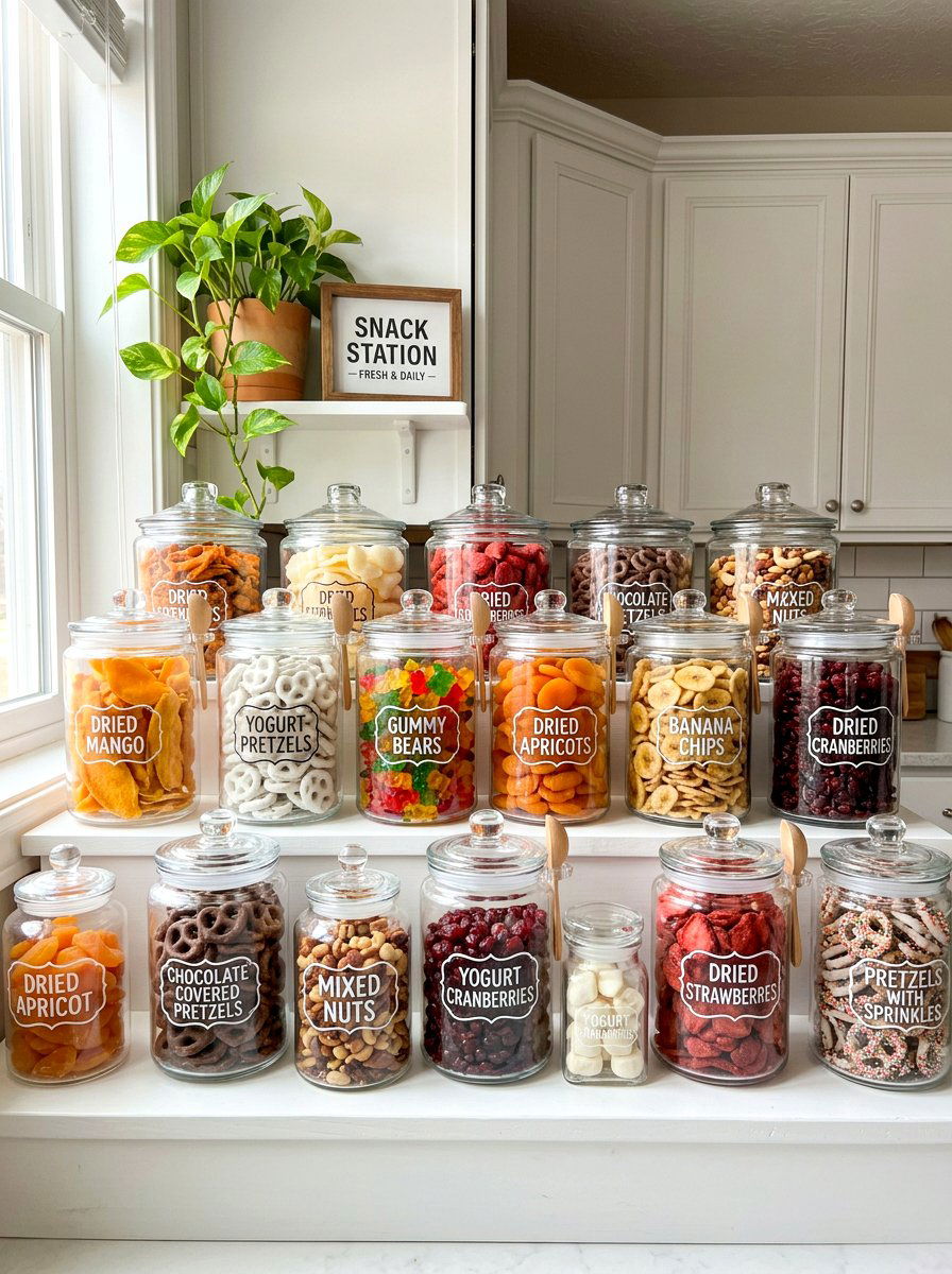 Glass Jar Snack Display - 30 snack station ideas