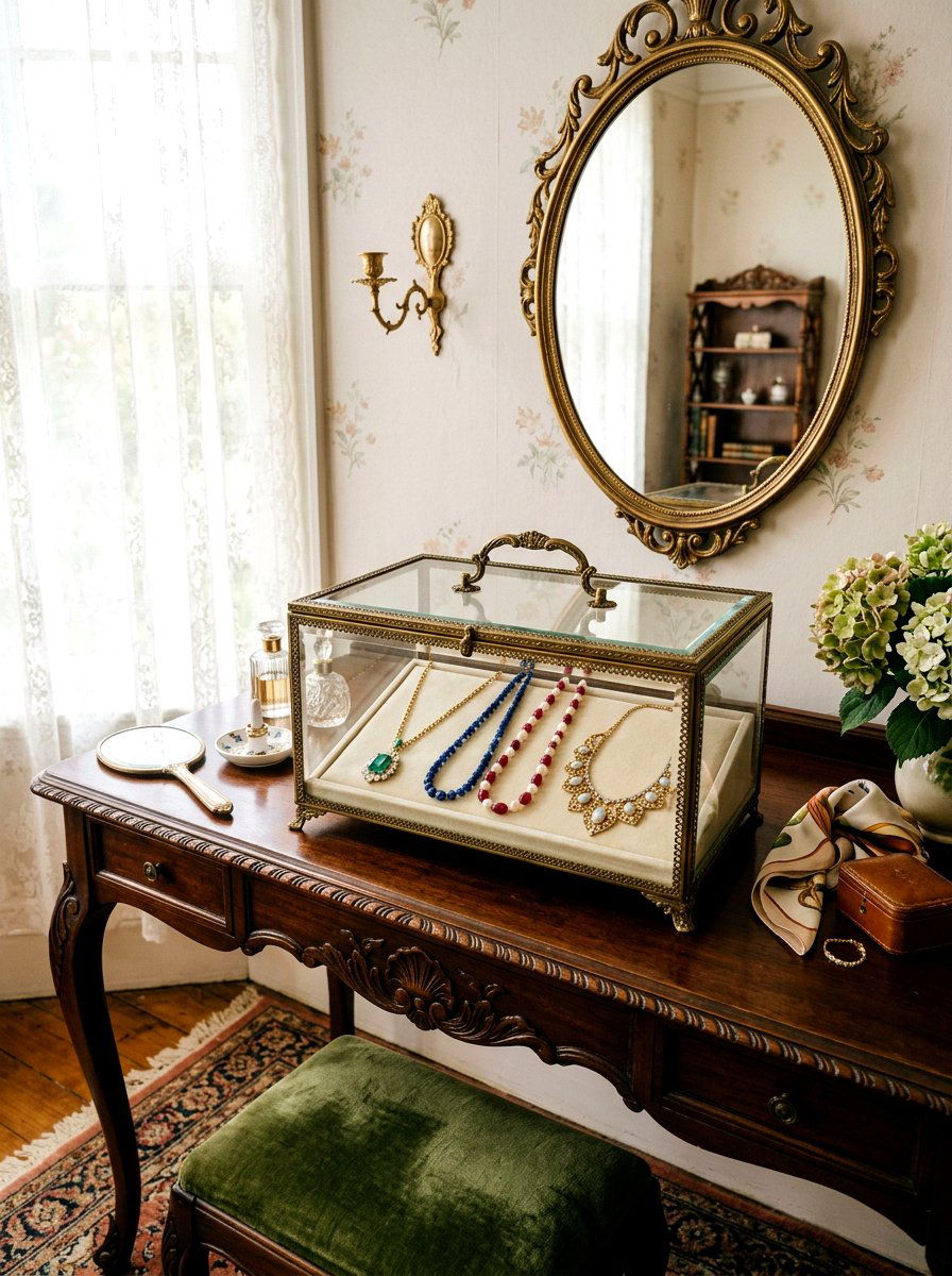 Glass Jewelry Case - 30 jewelry storage ideas