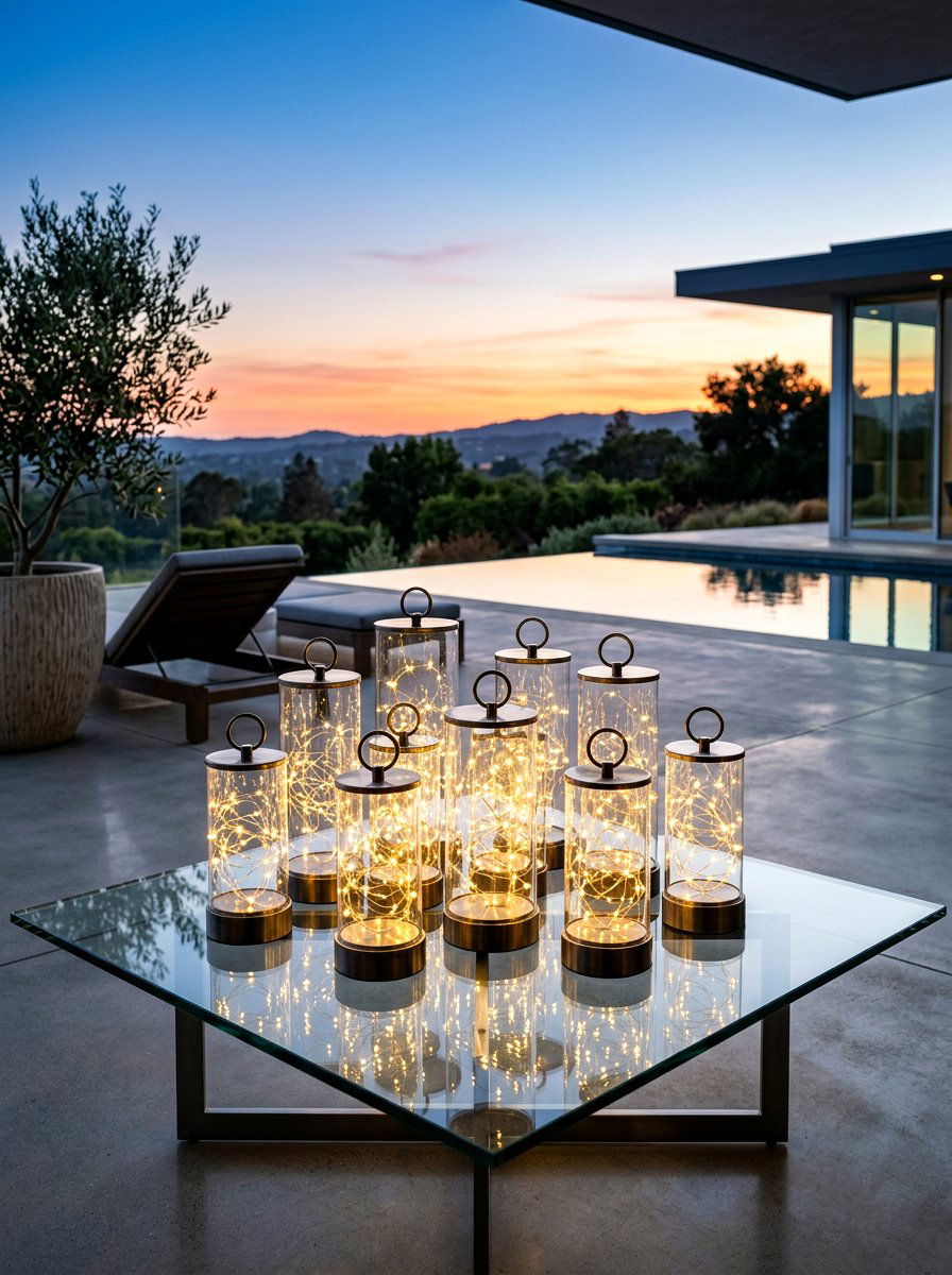 Glass Lantern Cluster - 30 lantern cluster patio ideas