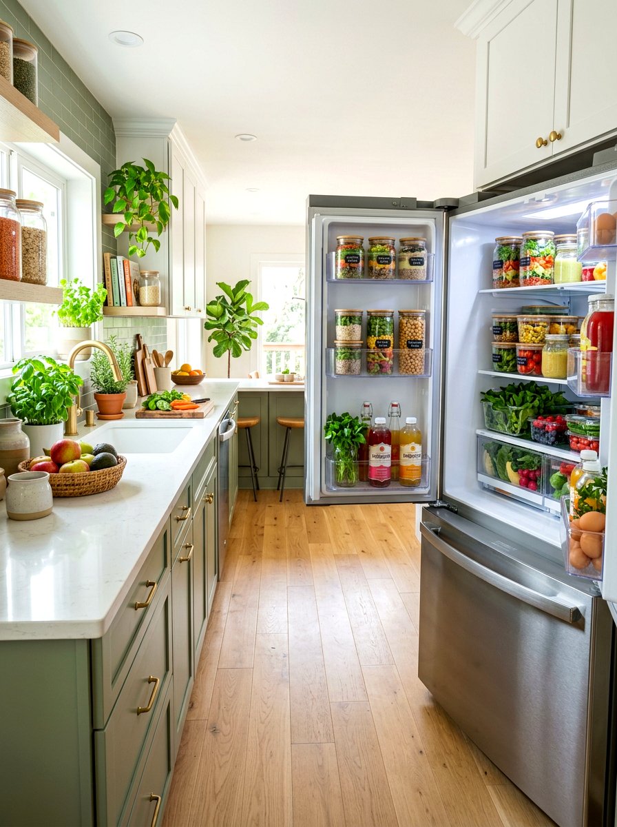 Glass Meal Prep Jars - 30 fridge organization ideas