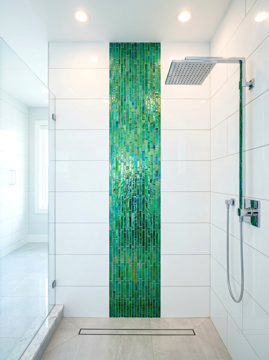 Glass Mosaic Accent - 30 steam shower ideas
