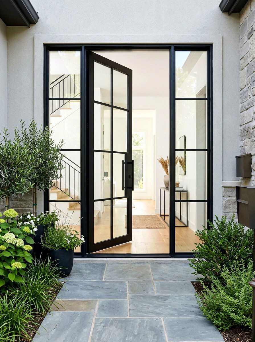 Glass Panel Front Door - 30 cottage front door ideas