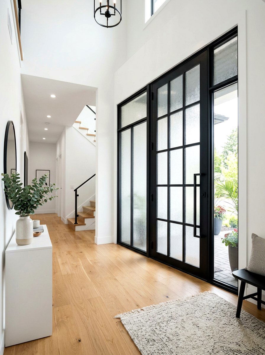 Glass Panel Front Door - 30 modern entryway ideas