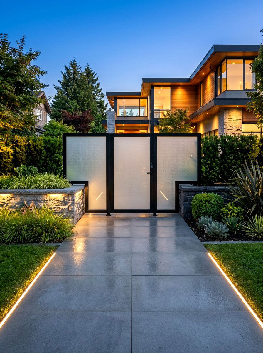 Glass Panel Gate - 30 garden gate entrance ideas