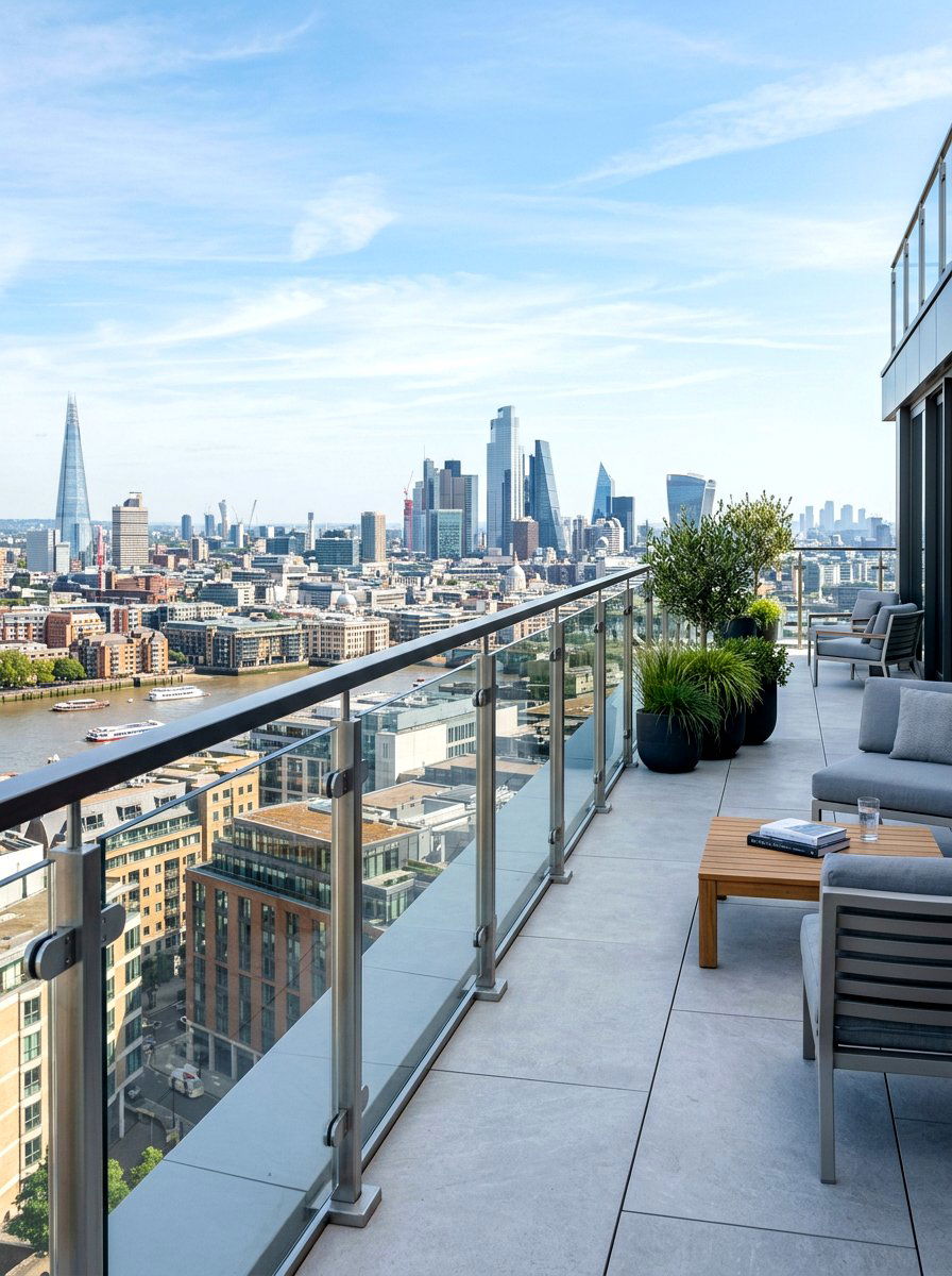 Glass Panel Railing - 30 outdoor stair railing ideas