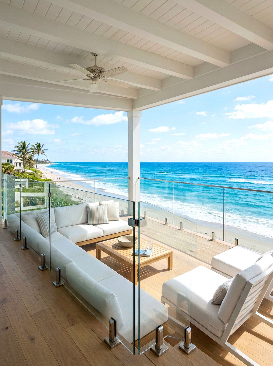 Glass Panel Railing - 30 porch handrail ideas