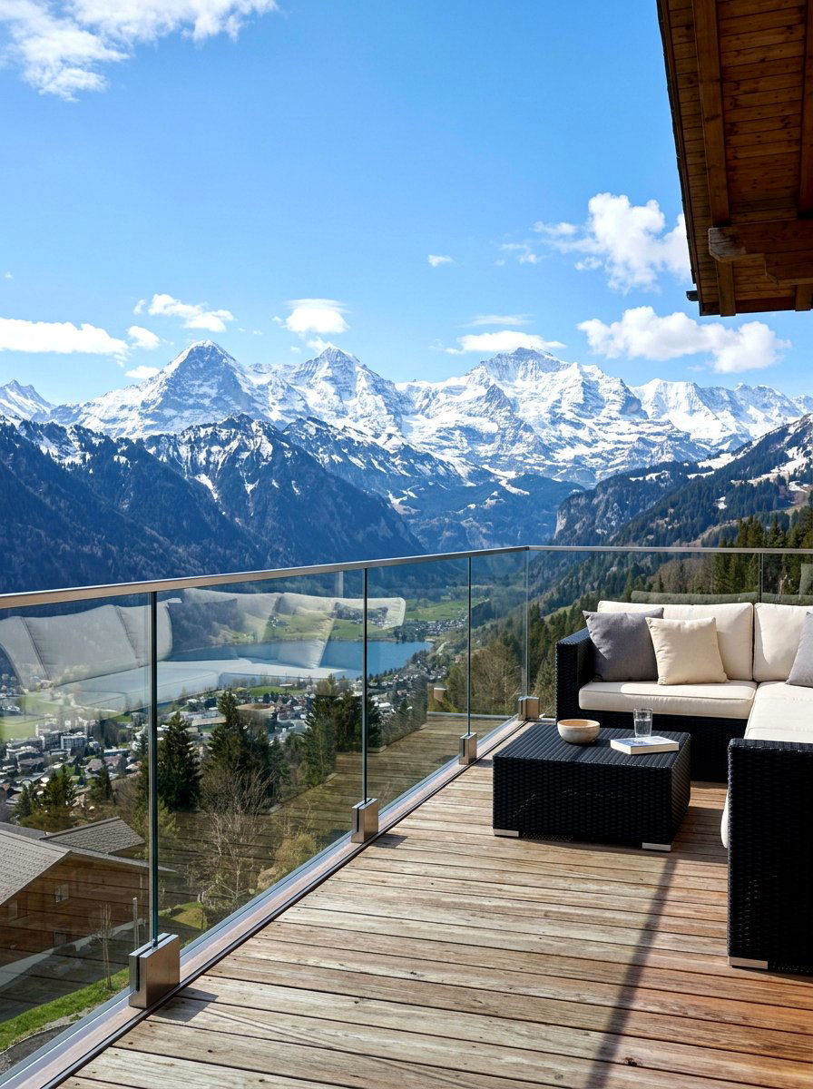 Glass Panel Railing - 30 deck railing ideas