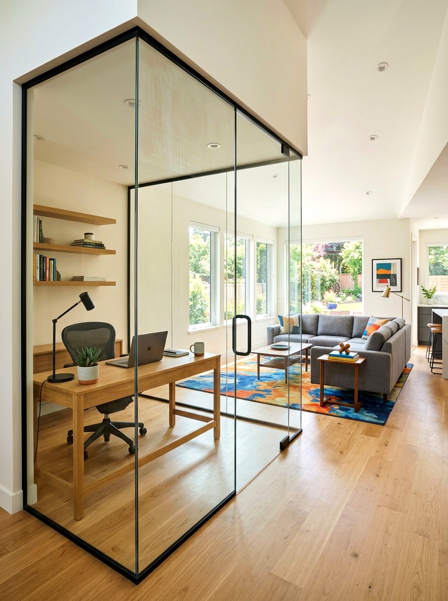 Glass Partition Home Office - 30 minimalist home office ideas