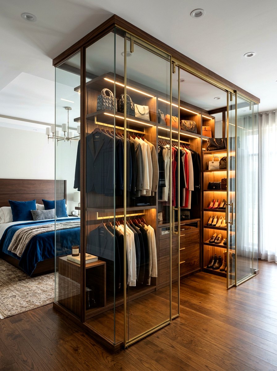 Glass Partition Open Closet - 30 open closet aesthetic ideas