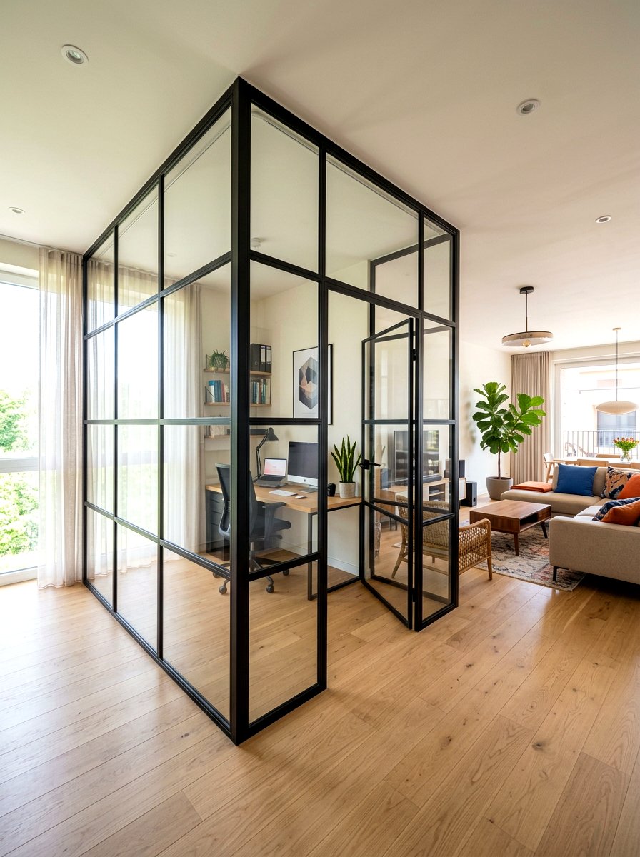 Glass Partition Room Divider - 30 open floor plan ideas