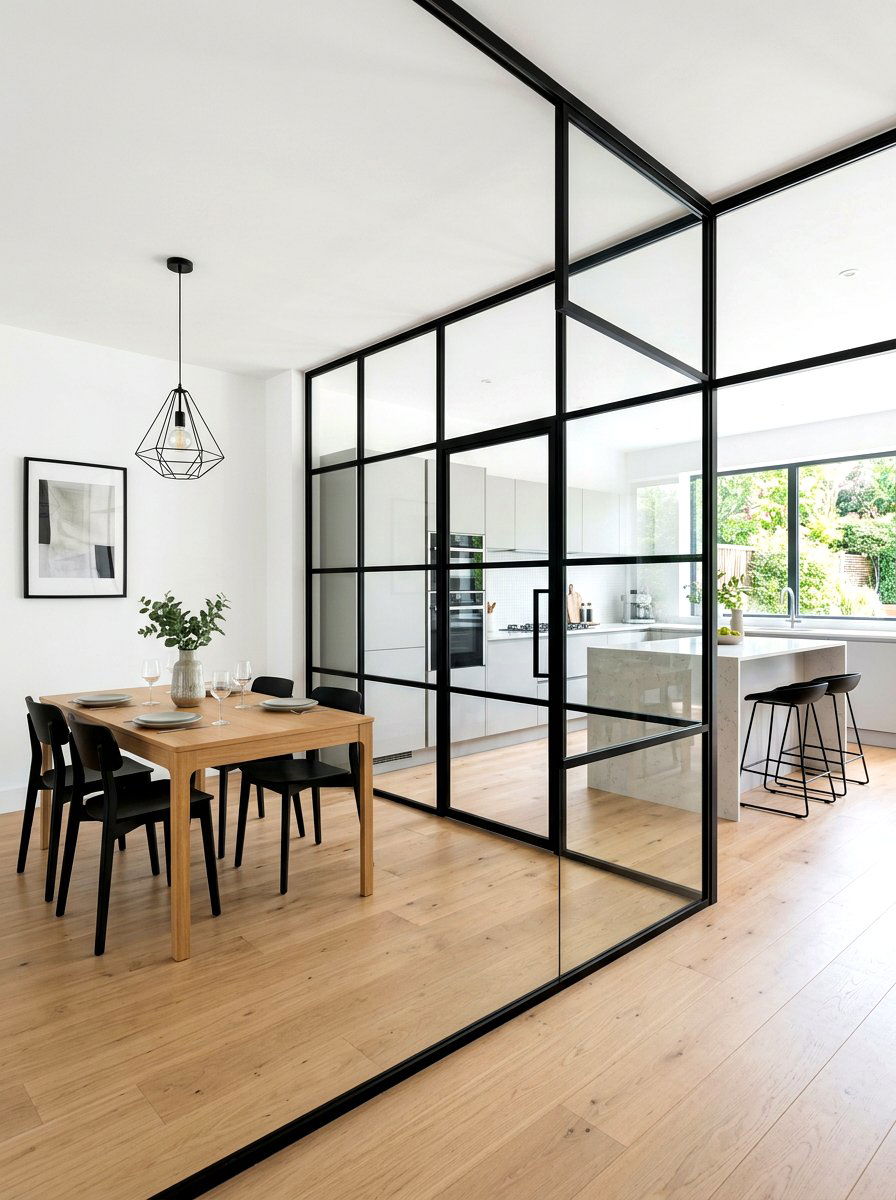 Glass Partition Wall - 30 bistro dining room ideas