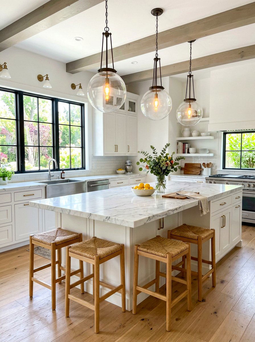 Glass Pendant Kitchen Island - 30 kitchen lighting ideas