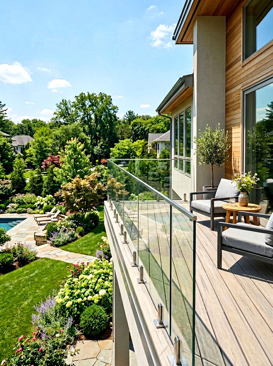 Glass Railing Balcony - 30 modern backyard ideas