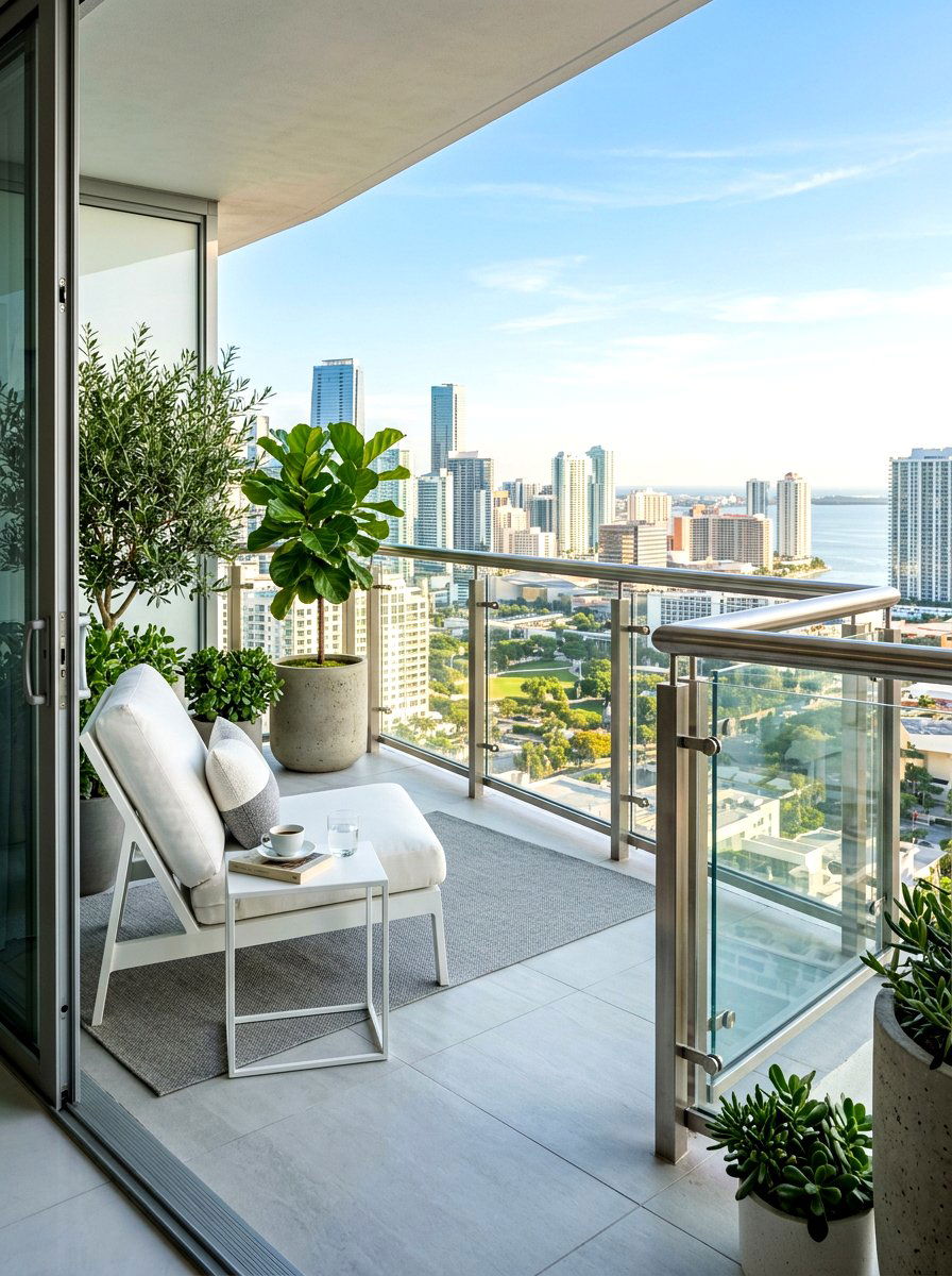 Glass Railing Balcony - 30 terrace garden ideas