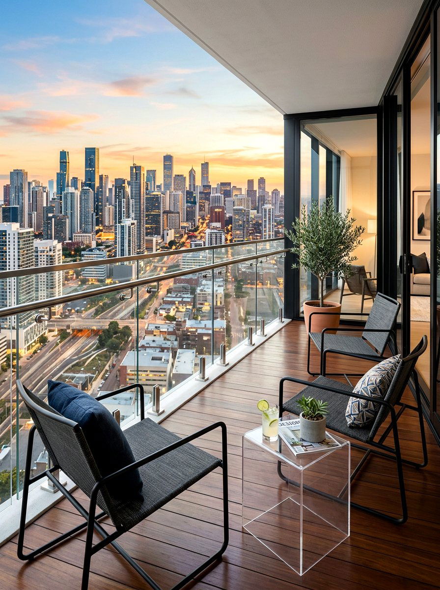 Glass Railing Balcony View - 30 condo balcony lounge ideas