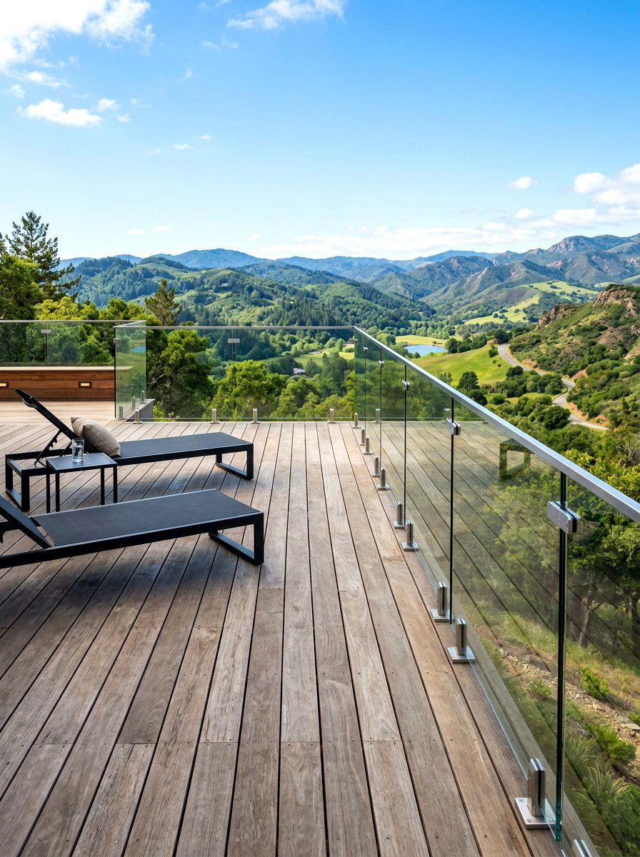 Glass Railing Deck - 30 poolside lounge ideas