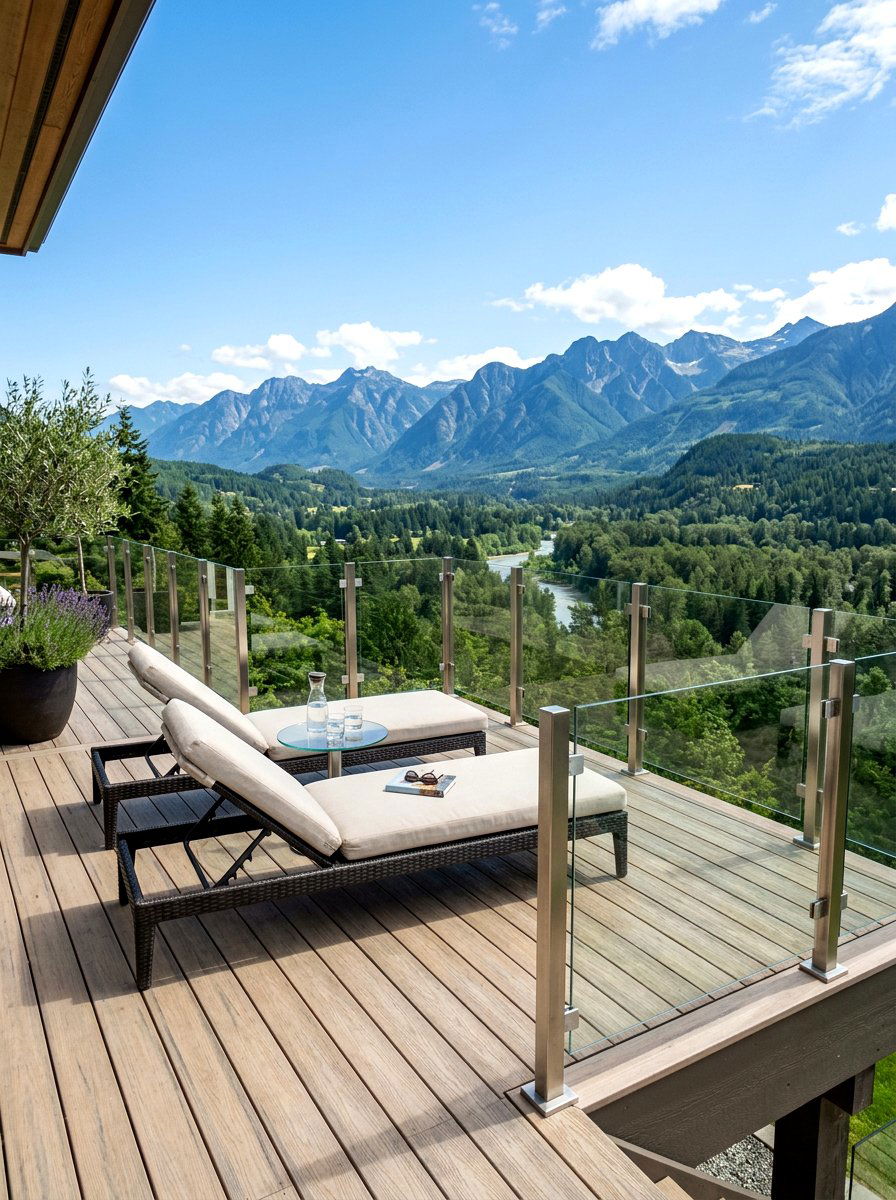 Glass Railing Deck - 30 backyard deck ideas