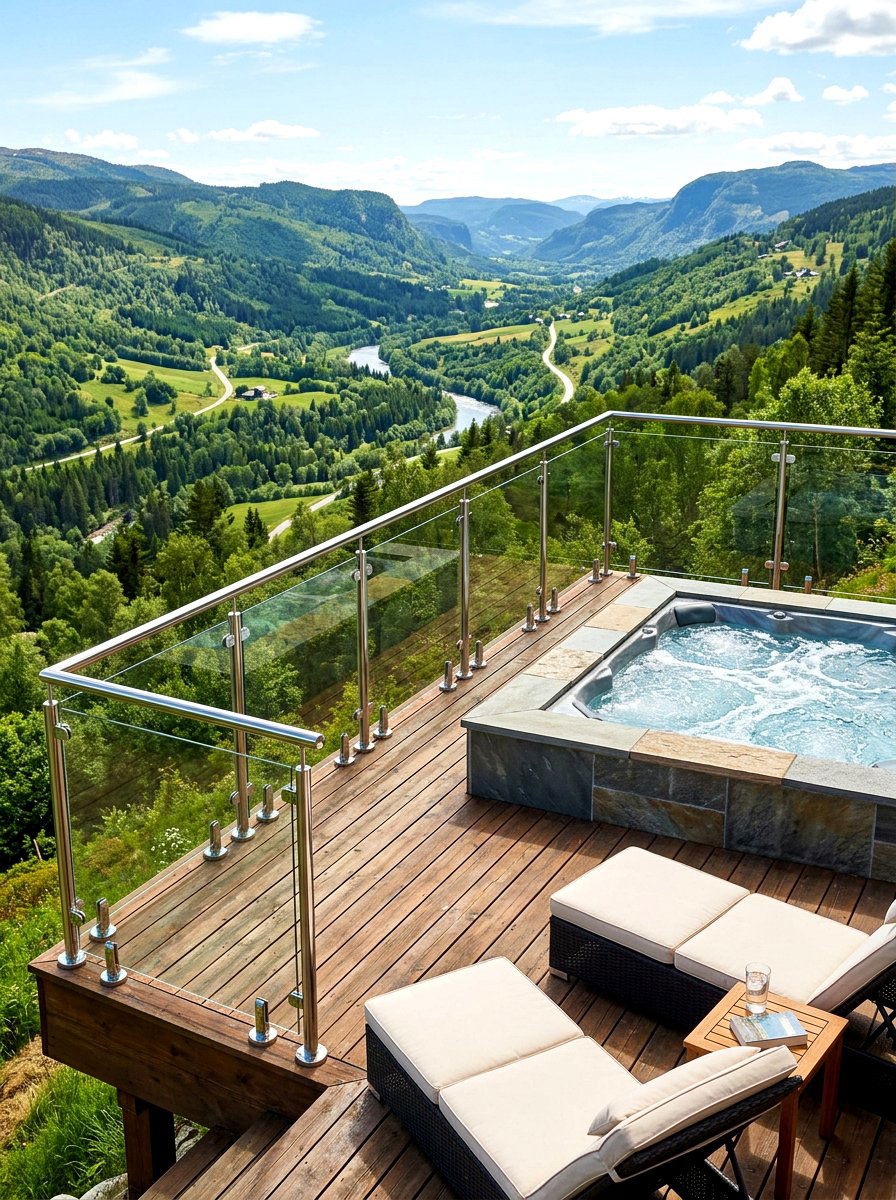 Glass Railing Hot Tub Deck - 30 hot tub deck ideas