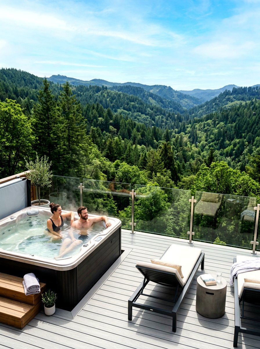 Glass Railing Hot Tub - 30 hot tub patio ideas