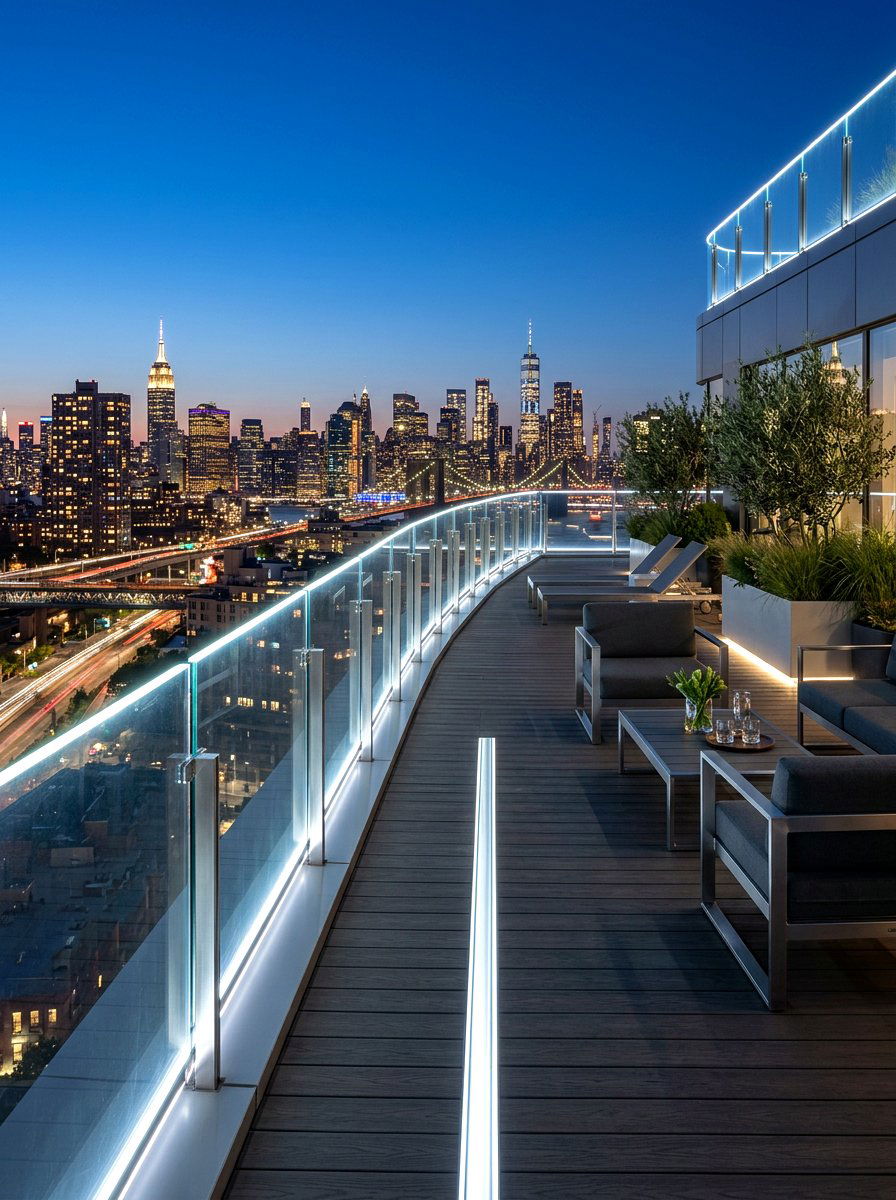 Glass Railing LED - 30 deck lighting ideas