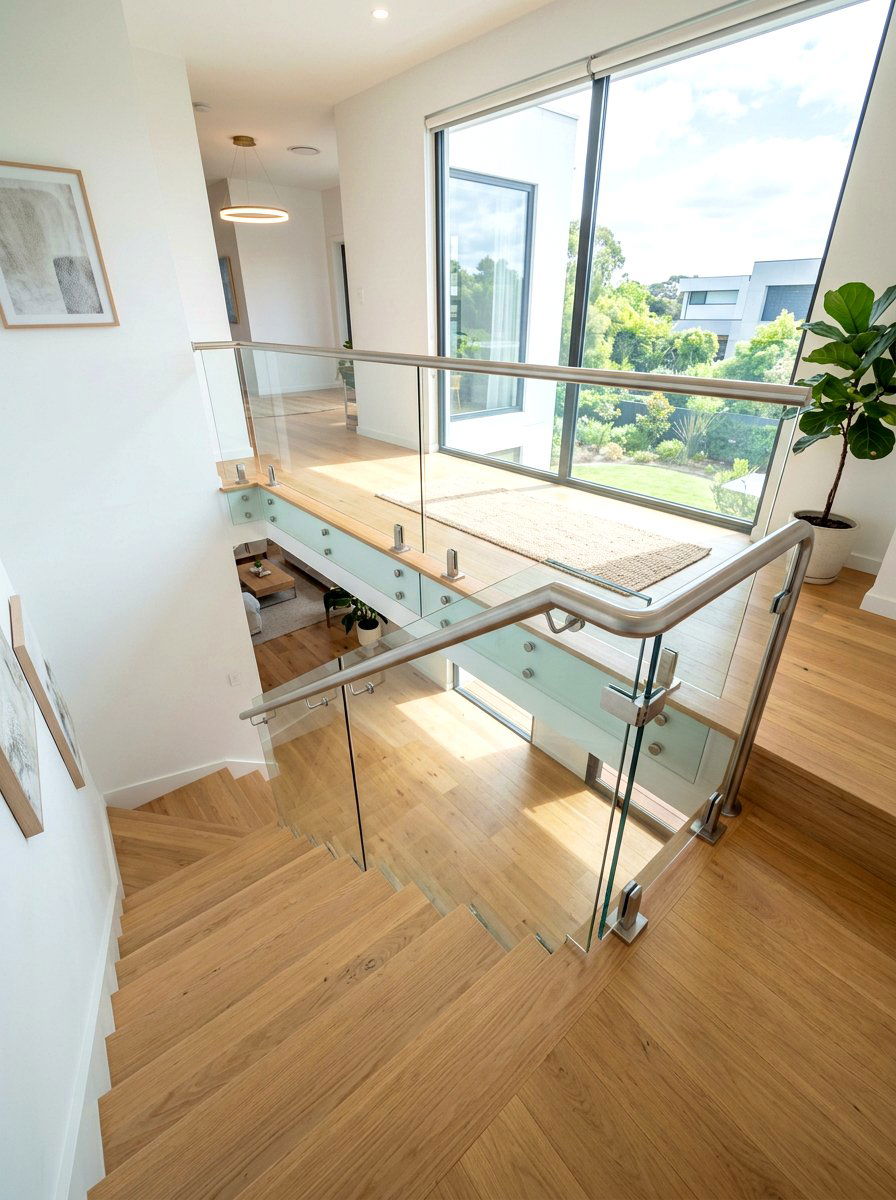 Glass Railing Stair Landing - 30 stair landing ideas