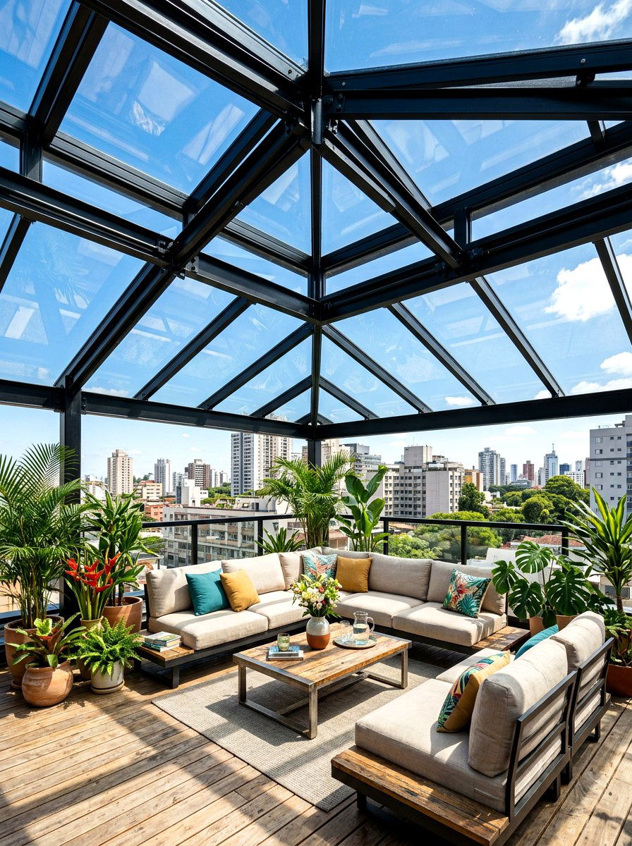 Glass Roof Deck Cover - 30 covered deck ideas