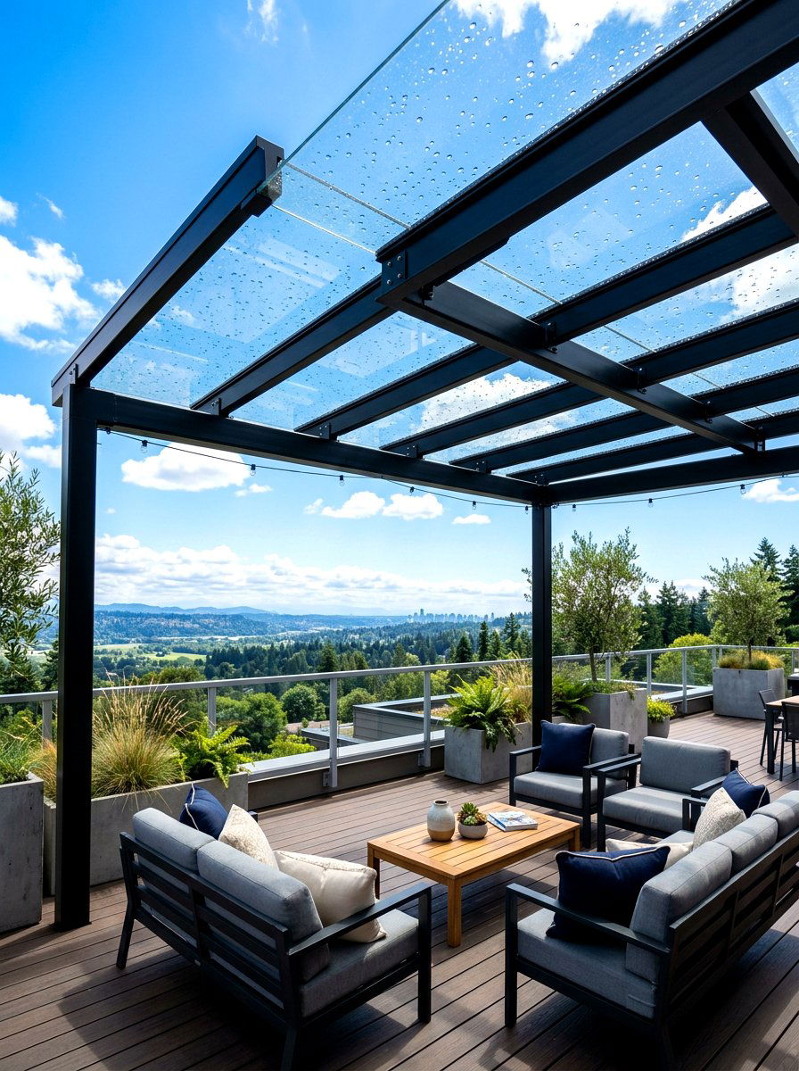 Glass Roof Deck Pergola - 30 deck pergola ideas