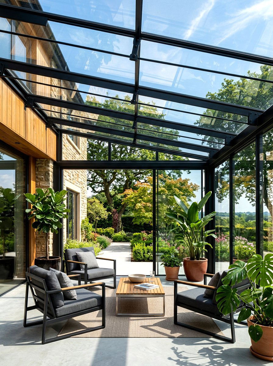 Glass Roof Extension - 30 attached patio cover ideas