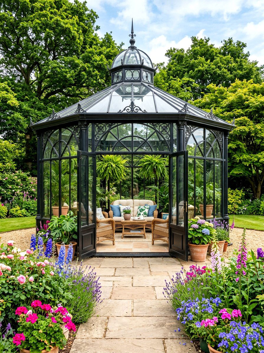 Glass Roof Gazebo - 30 stargazing backyard ideas