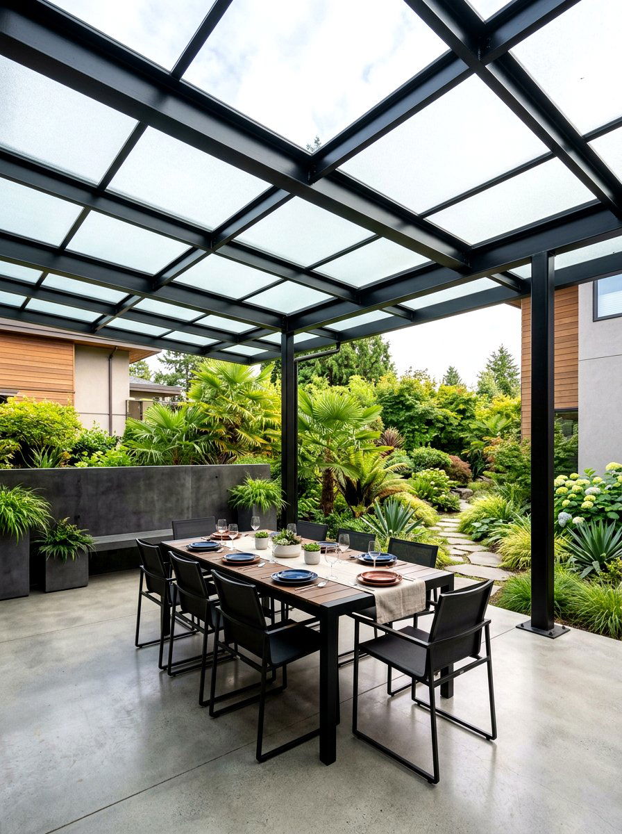 Glass Roof Patio - 30 shaded backyard ideas