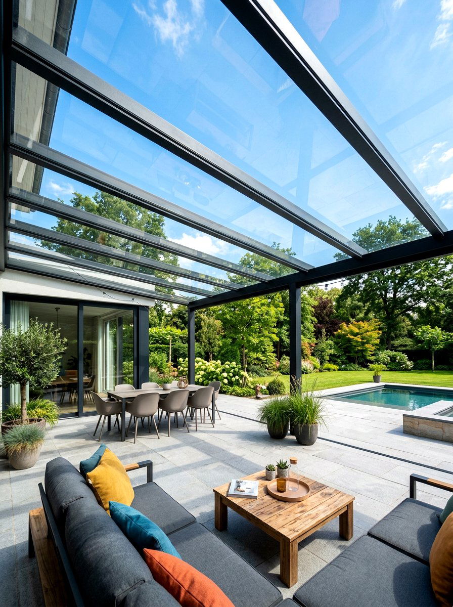 Glass Roof Patio - 30 patio cover ideas