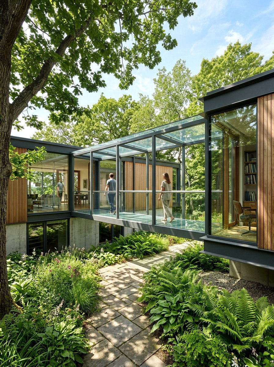Glass Roof Walkway - 30 covered walkway ideas