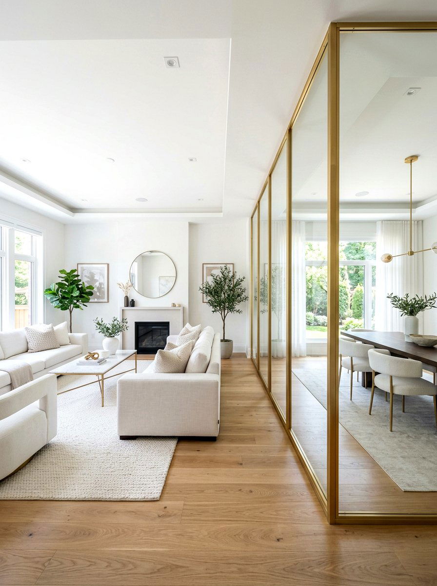 Glass Room Divider - 30 futuristic glam living room ideas