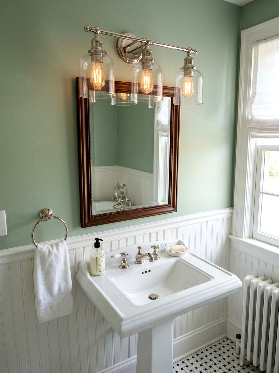 Glass Shade Vanity Light - 30 vanity lighting ideas