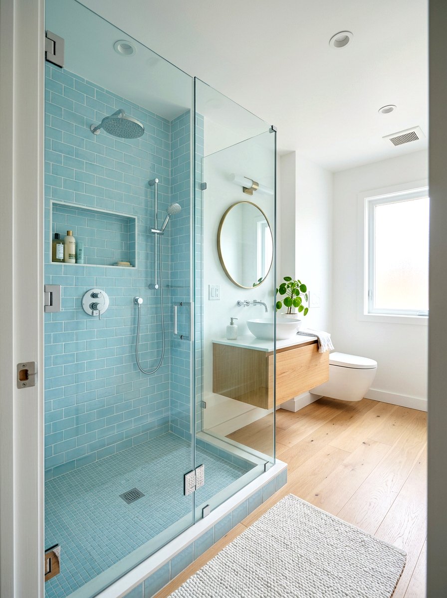 Glass Shower Enclosure - 30 small cottage bathroom ideas