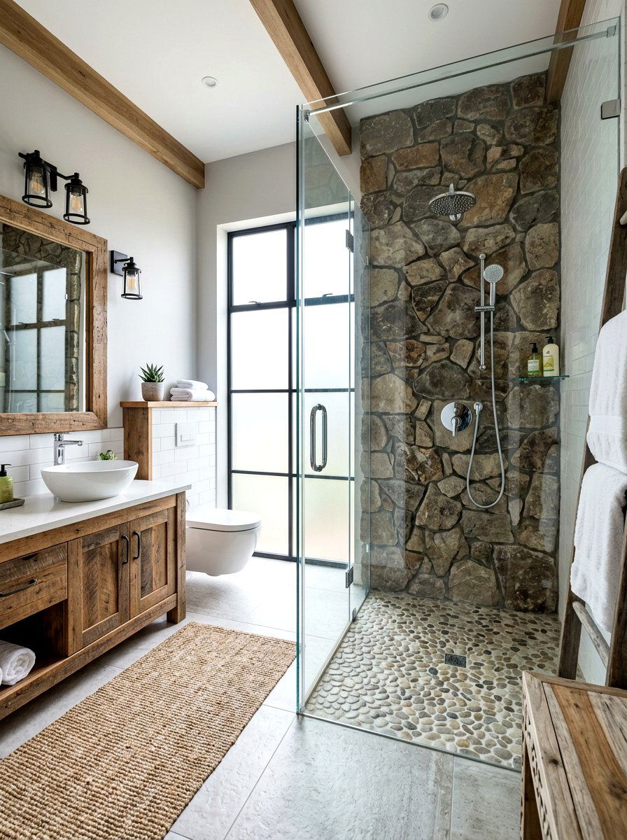Glass Shower Rustic - 30 rustic luxury bathroom ideas