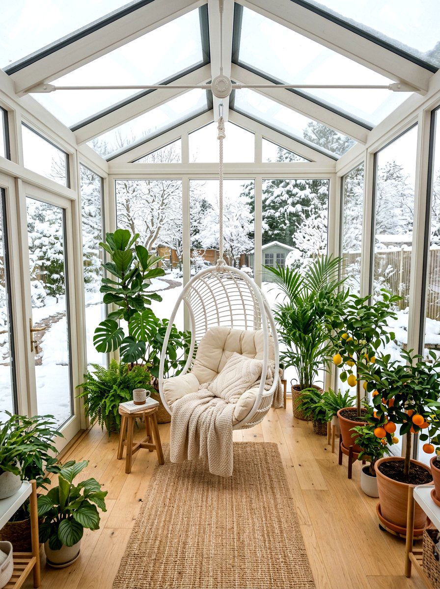 Glass Sunroom Swing Chair - 30 hammock chair ideas
