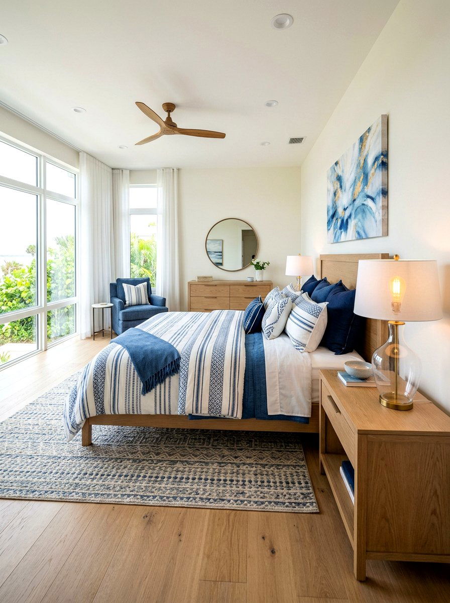 Glass Table Lamp - 30 Hamptons bedroom ideas