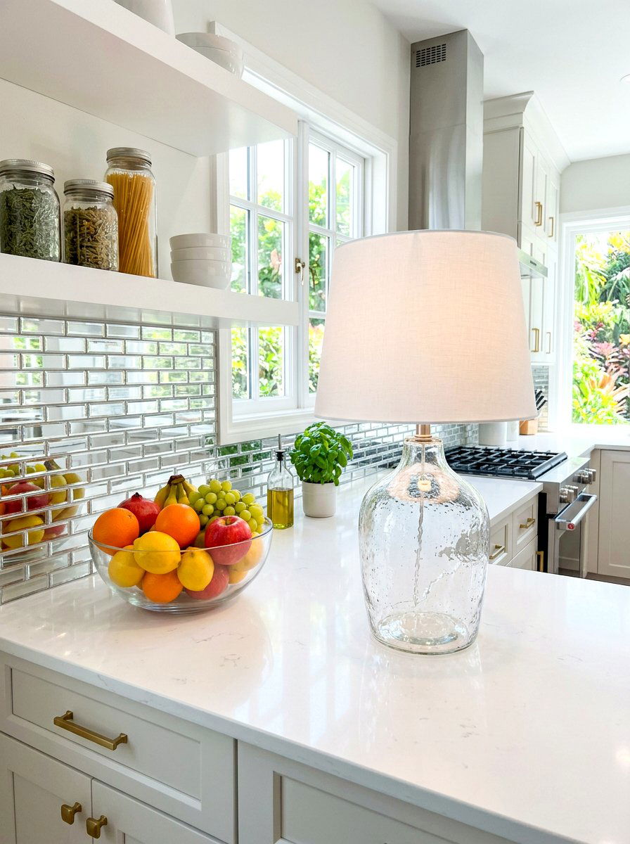 Glass Table Lamp - 30 kitchen table lamp ideas