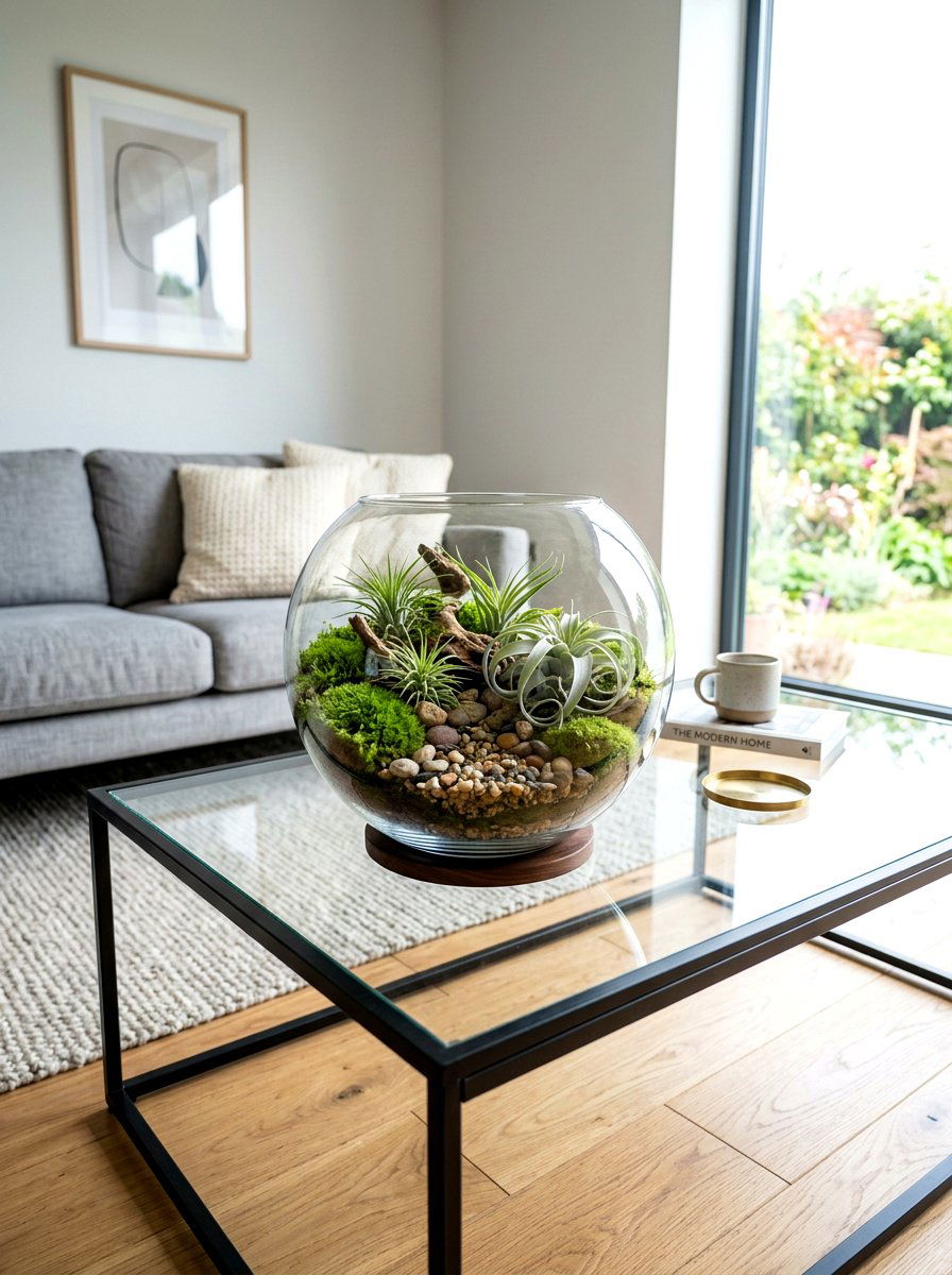 Glass Terrarium Bowls - 30 modern planter ideas