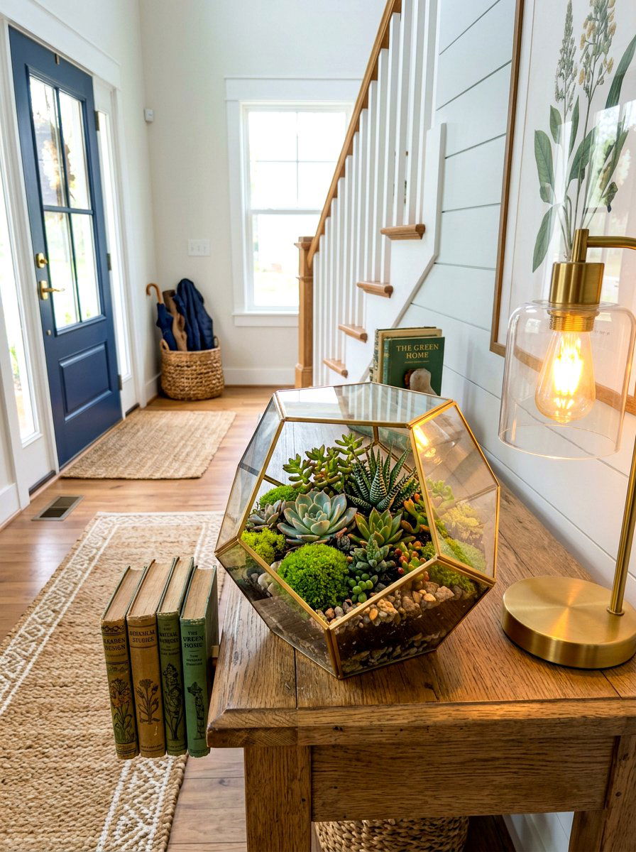 Glass Terrarium Console - 30 spring entry table ideas