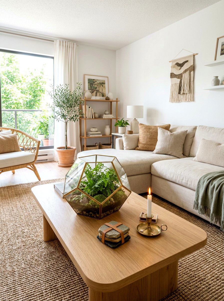 Glass Terrarium Display - 30 coffee table seasonal decor ideas