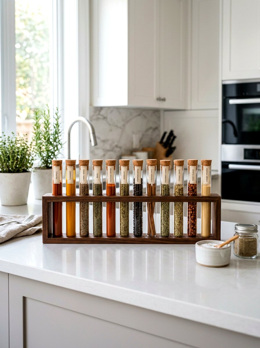 Glass Test Tube Spice Holder - 30 spice rack ideas