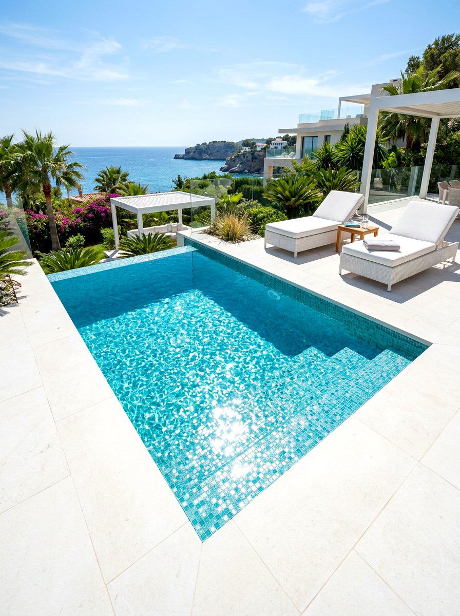 Glass Tile Plunge Pool - 30 plunge pool patio ideas
