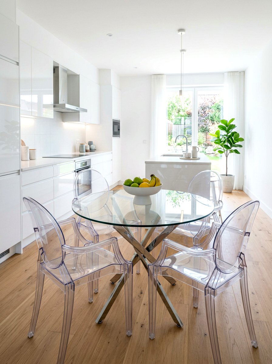 Glass Top Compact Table - 30 small space dining table ideas