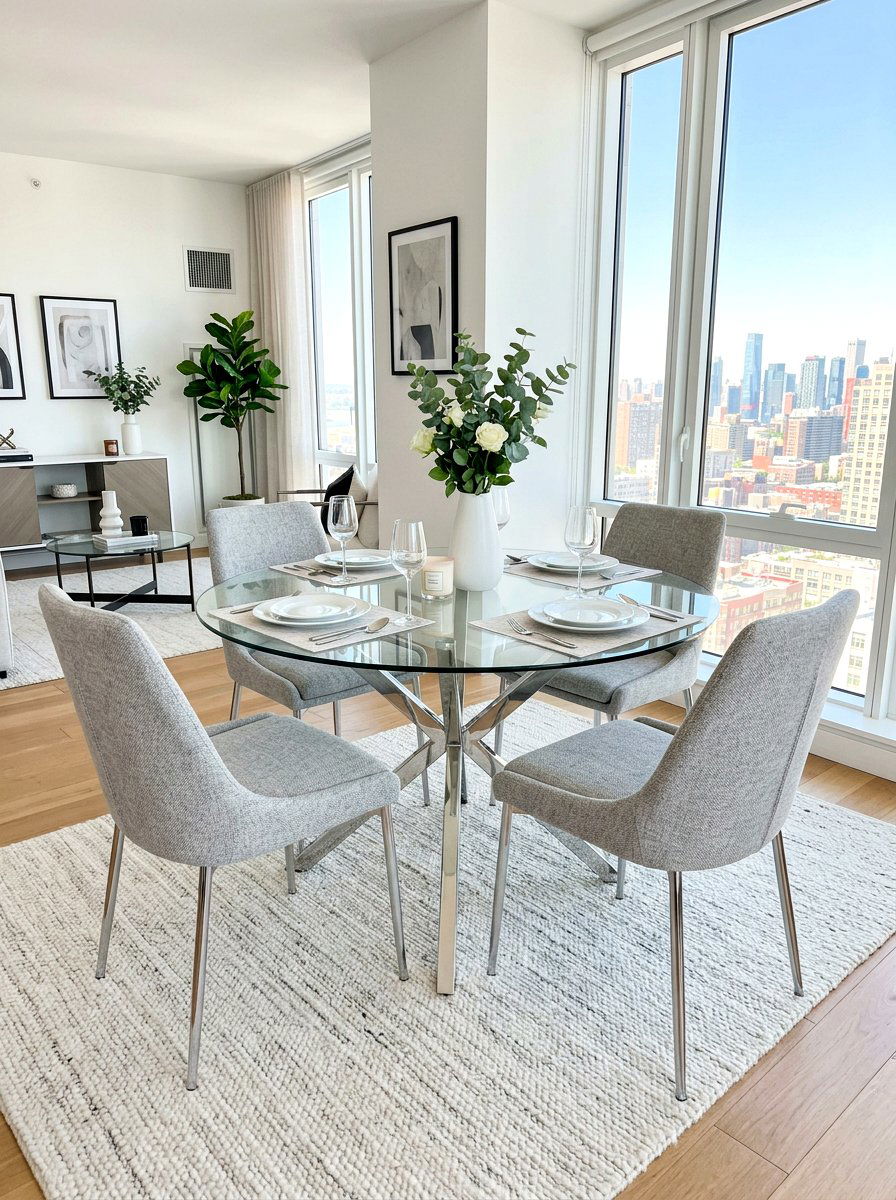 Glass Top Dining Table - 30 small dining room ideas